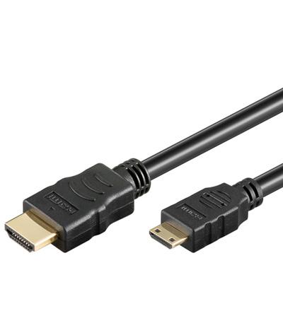 31931 - HDMI- miniHDMI ( C ) kaapeli, pituus 1.5m. Kullatut liittimet. High speed.
