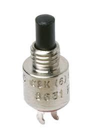 C & K 8631 - Miniatyre push-button. Kokonaispituus n. 16mm.Asennusreikä n. 4mm