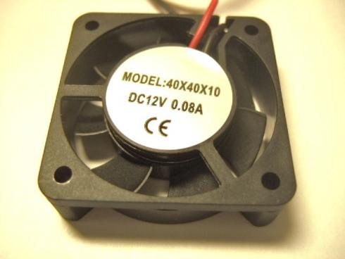 DC FAN 12V 40x40x10 - Laitetuuletin 12VDC/0,08A. Mitat 40x40x10mm