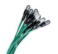 Pienoispolttimo, 4mm. - 14V/ 100mA. Halk. 4mm, pituus 11mm. Johdot n. 65mm. Irroitettava vihreä huppu.