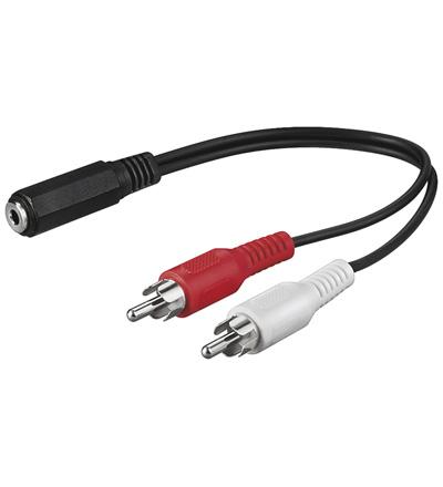 50092 - 3.5mm stereo-jack/2XRCA plug. Pituus 20cm