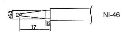 ZD-931/ZD-937 varaterä NI-46 - Talttakärki n. 2mm. Sopii ZD931-juotosasemalle.
