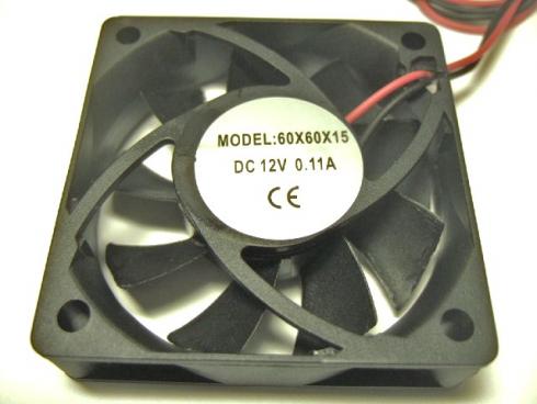 DC FAN 12V 60X60X15 - Tuuletin 12VDC/0,11A. Mitat 60x60x15mm