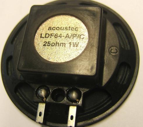Acoustec LDF64-A/P/C - Stereokuulokekaiutin 25 ohm 1W. Halk. 64mm