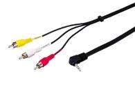 50209 - 3.5mm 4-pin plugi/ 3 RCA-uros. Maat kytketty plugin kontaktiin: toinen kontakti liittimen juuresta katsoen. Pituus 1.5m.