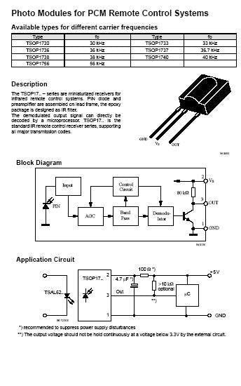 TSOP 1738 - IR-receiver 38 kHz