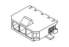 436500413 - 3.00mm (.118") Pitch Micro-Fit 3.0(TM) Header, Surface Mount, Single Row, Right Angle, with Solder Tab, 4 Circuits, 0.38µm (15µ") Gold (Au) Selective Plating
