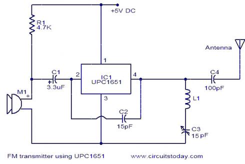 uPC1651 - UPC1651 FM transmitter circuit