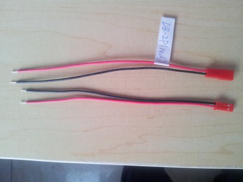 DB-2P RED/ JST-2P - Liitinpari 15cm /15cm johdoilla. 2 pin, uros-naaras.