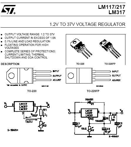 LM317/KA317  - Säädettävä 1,2..37V 1.5A TO-220
