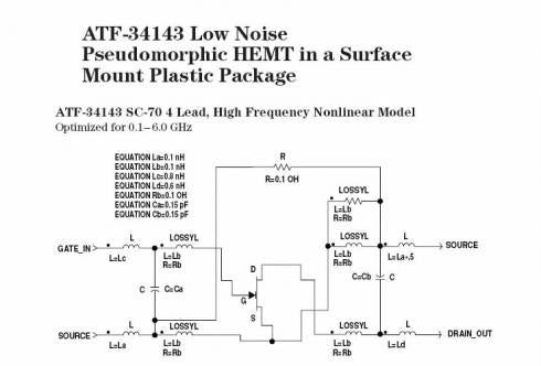 ATF-35143 - PHEMT low noise gate width 800u   0,1.6,0GHz  1,9GHz-4V,60mASOT-343