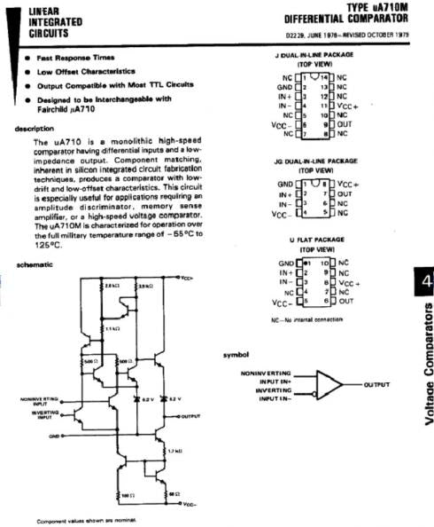 UA710 - Differential comparator