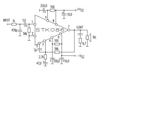 STK086 - 70 W audio power amp IC
