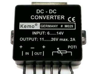 M029 jännitemuunnin, Sisään 6.. 13V=, ulos 11 .. 24V