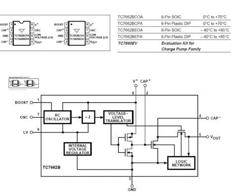 TC7662beoa - DC-DC charge pump. The TC7662B is a pin-compatible upgrade to the industry standard TC7660/ ICL7660. SMD Soic.