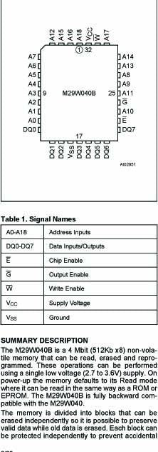 M29W040B55k6F - M29W040B55K6F - 4 Mbit 512Kb x8, Uniform Block Low Voltage Single Supply Flash Memory - STMicroelectronics