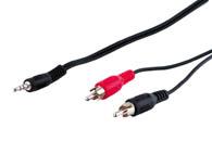 50441 - AVK118-1000/10M. 3,5mm stereo plug/2 RCA plug