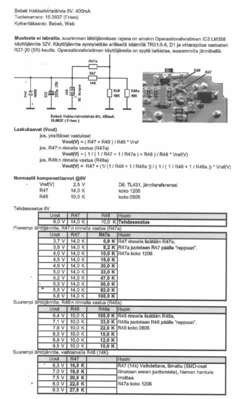 HAKKURIVIRTALÄHDE 6.5V 800mA - 100VAC-240VAC Täyselektroninen