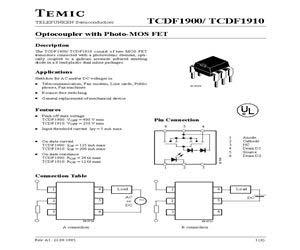 TCDF1910 - Puolijohderele Optocoupler with Photo-MOS FET sopivat esim. Arduinolle. Raspberry
