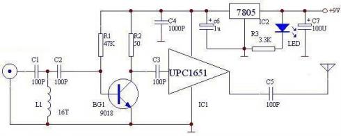 uPC1651 - UPC1651 FM transmitter circuit