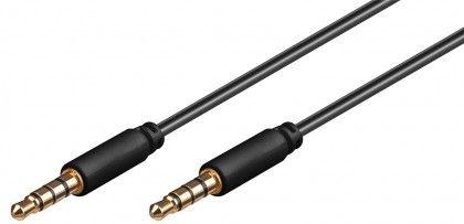 63828 - Uros-uros johto, 4-pin/3.5mm plug. Pituus 1,5m. Suojattu kaapeli kullatuilla liittimillä.