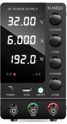 Laboratoriovirtalähde 6A - 0-32V / max 6A. Monipuolinen labrapoweri kompaktissa koossa.