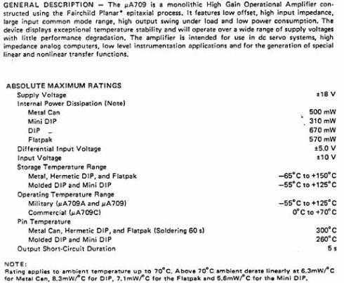 UA709 - operaatio vahvistin