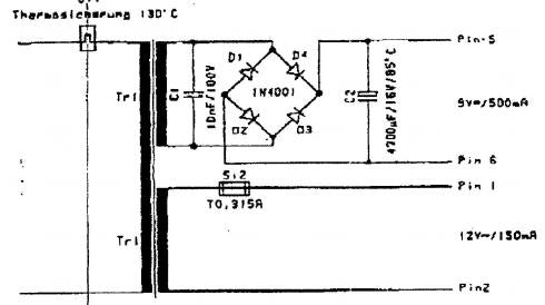 FW3299 - 230VAC/OUTPUT 9VDC/500mA TÄYSI TASAJÄNNITE -12VAC/150mA