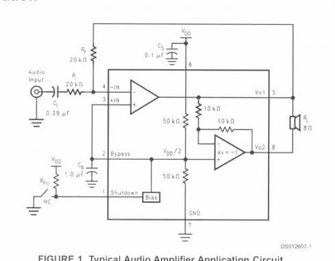 LM4864MM - AUDIOVAHVISTIN 0,750 watt. SMD.