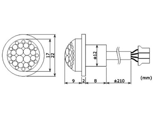 PIR416 - Liiketunnistin 12 VDC. Max 25W.