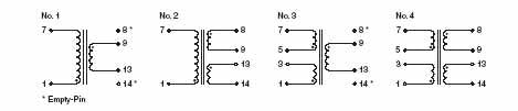 230/2X6V - 2X1.15VA - Piirilevymuuntaja BV 030-7346.0 Typ EI30/18
