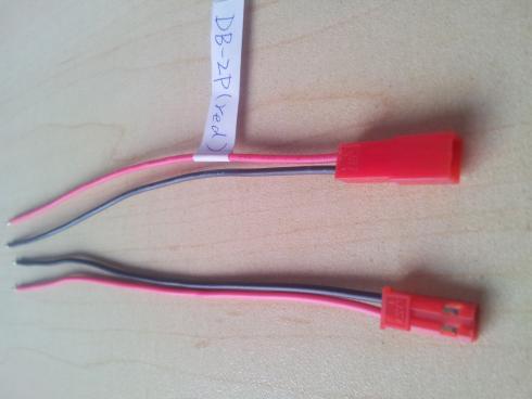 DB-2P RED/ JST-2P - Liitinpari 15cm /15cm johdoilla. 2 pin, uros-naaras.