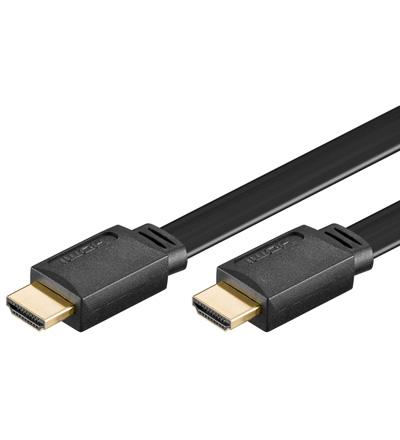 31926 HDMI 1.4 - HDMI 1.4 flat-kaapeli, pituus 1.5m. High speed with ETHERNET. Kullatut liittimet.