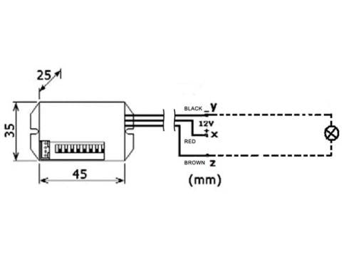 PIR416 - Liiketunnistin 12 VDC. Max 25W.