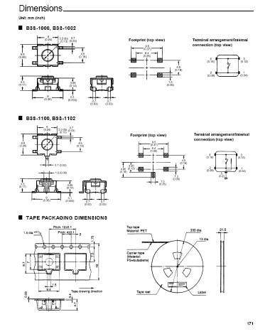OMRON SMD - Switch high force Omron B3S-1002 SMD