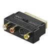 AVK196G/50499 - Scart/svideo, 3xrca (kuva, stereoääni) adapteri. Kullatut liittimet, IN/OUT kytkin