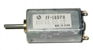 Mabuchi FF-180PH - DC-moottori n. 1..3 VDC. Max. teho n. 5.6W ( output 1.3W at maximum effiency ) 0.15-0.82 A . No load speed 8100 rpm