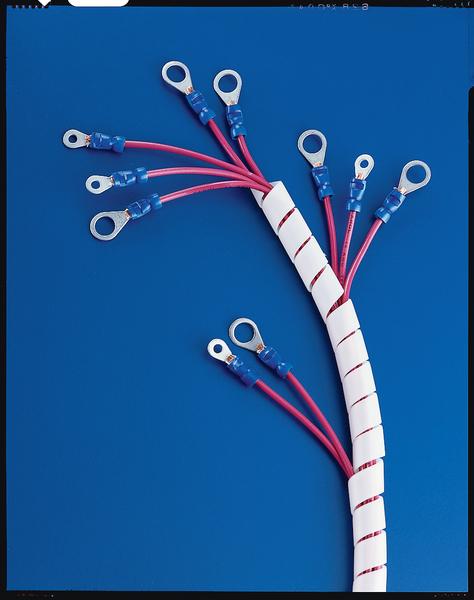 Spiraali/niputtaja 3FRPWE/1m - Hellermann/Tyton -spiraali/niputtaja kaapeleiden niputtamiseen. Käyttö halk. n. 10..25 mm. Väri: VALKOINEN