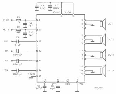 TDA7385 - Flexiwatt25 kotelo
