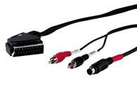 50060 - Scart-St.>4-pol.mini DIN-St.+2xRCA-St. SWITCH