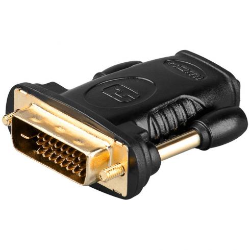 68931 - HDMI-naaras/DVI-D uros. Kullatut kontaktit. DVI-D Dual Link, 24+1