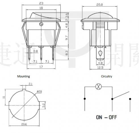 MIRS-101-8C - ON-OFF Valolla 230V