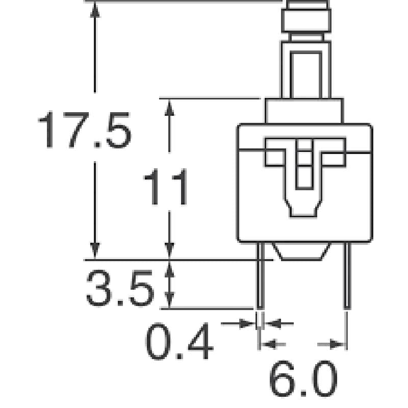 PVA1EE H1 C&K Switches - piirilevymalli 2xon-off, lukkiutuva
