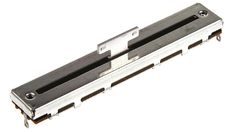 Alps 2x10k log slider - Liukupotikka Alps RS60N1219. Rungon pituus n. 89mm. Made in Japan.