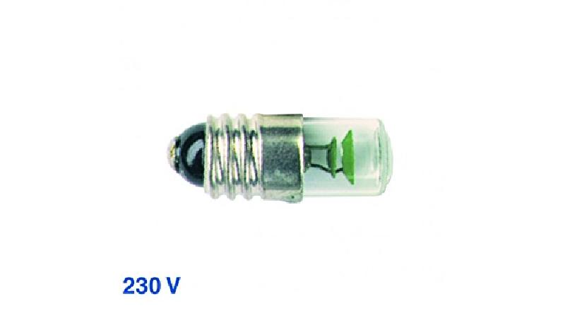 E10 Glimm 230V - Merkkilamppu Pitkäikäinen hohtolamppu Verkkojännitteelle. E10-kanta.