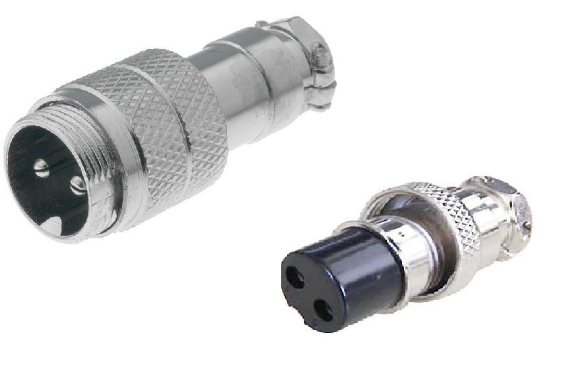 2p-liitinpari, "microphone". Johtoliittimet 2-pin parina.