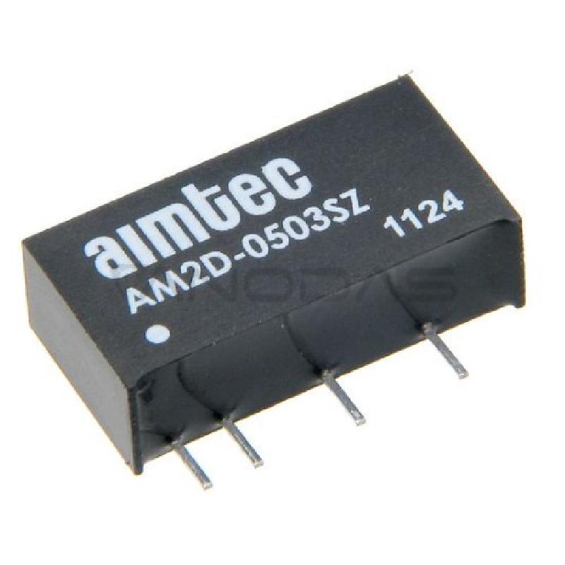 AM2D-0503SZ - Aimtec DC-DC muunnin. Input: 4.5..5.5V Output: 3.3VDC max 400mA. Mitat n. 19.5x10x6mm.