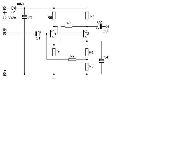 B073 - Yleis-esivahvistin rakennussarja audiokäyttöön. Laaja taajuuskaista, max 40dB.