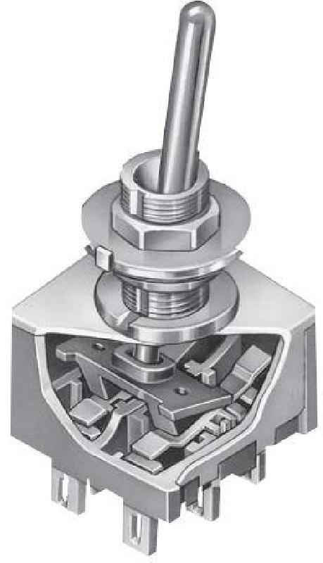 NKK M-2020 - Miniatyre toggle switch DP3T. 2x ON-ON-ON. Made in Japan.