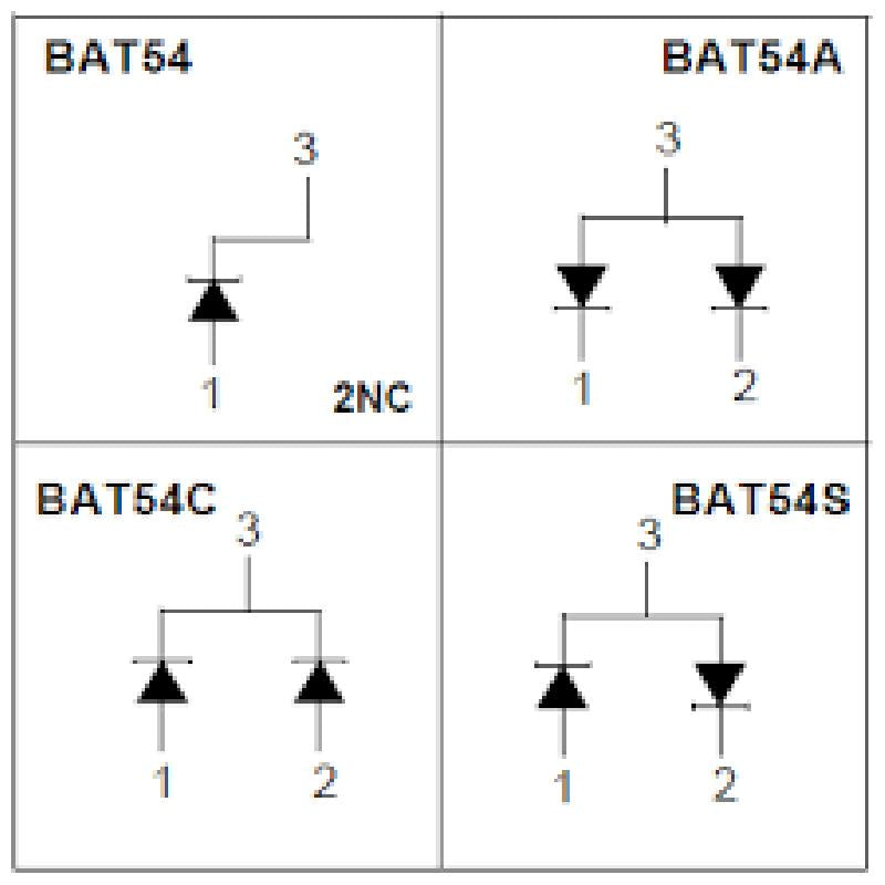 BAT54A - Diode Schottky 30V 0.2A 3-Pin SOT-23 T/